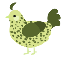 A lemon and olive chicken with a speckle pattern