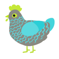 (unnamed), a ash and aqua chicken with a lace pattern