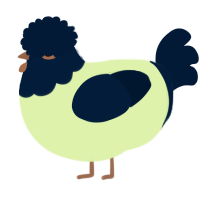 A apple and tumblr chicken with a head pattern