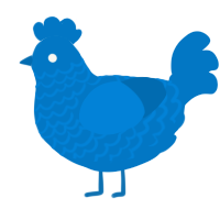 A sapphire chicken with a lace pattern