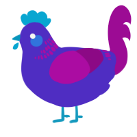 A indigo and plum chicken with a neck-band pattern