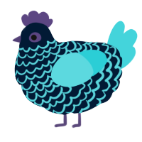 A tumblr and aqua chicken with a lace pattern