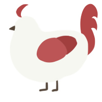 A white and red chicken