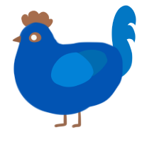 A ultramarine and sapphire chicken