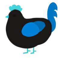 A sable and sapphire chicken