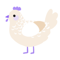 A cream chicken with a half-lace pattern
