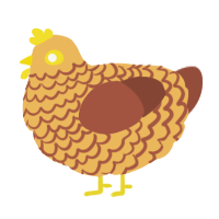 A honey and russet chicken with a lace pattern