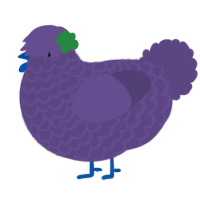 A overcast chicken with a lace pattern