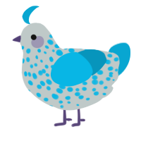 A silver and cerulean chicken with a speckle pattern