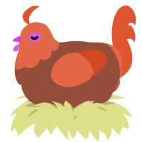 A russet and vermilion chicken with a head pattern