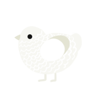 Wilbur, a white chicken with a lace pattern