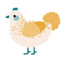 A cream and honey chicken with a half-lace pattern