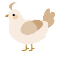 A cream and beige chicken