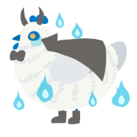 A white and mist chicken with a bar pattern