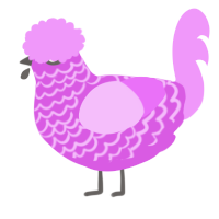 A orchid and lavender chicken with a lace pattern
