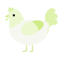 A white and apple chicken with a head pattern