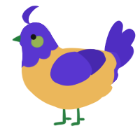 A honey and indigo chicken with a head pattern