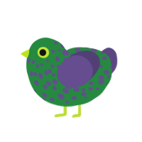 (unnamed), a viridian and overcast chicken with a speckle pattern