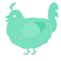 A mint chicken with a lace pattern