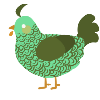 A spring and olive chicken with a double-lace pattern
