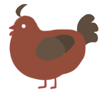 A russet and bark chicken
