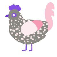 A ash and rose chicken with a speckle pattern