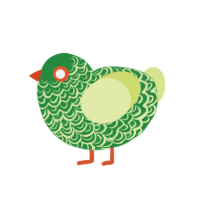 Cucumber, a viridian and lemon chicken with a double-lace pattern