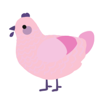 A rose and pink chicken with a lace pattern