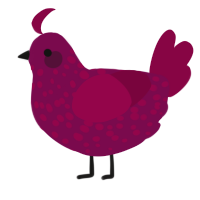 A wine and maroon chicken with a speckle pattern
