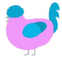 A lavender and cerulean chicken