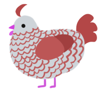 A mist and red chicken with a lace pattern