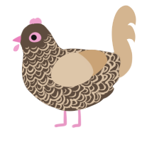 A bark and beige chicken with a double-lace pattern