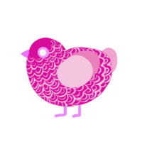 Woahh, a fuchsia and pink chicken with a double-lace pattern