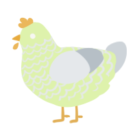 A apple and mist chicken with a lace pattern