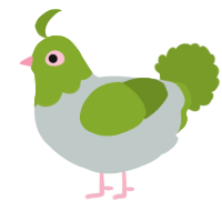 A silver and chartreuse chicken with a head pattern