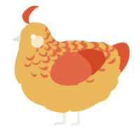 A honey and vermilion chicken with a half-lace pattern