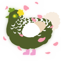 A olive and cream chicken with a half-lace pattern