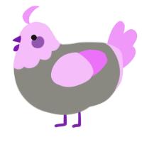 A ash and lavender chicken with a head pattern