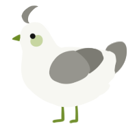 A white and ash chicken