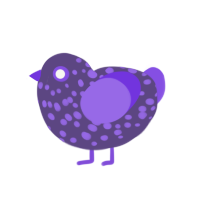 (unnamed), a overcast and blurple chicken with a speckle pattern