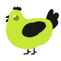 A lime and sable chicken