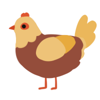 A russet and honey chicken with a head pattern