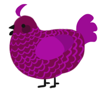 A wine and plum chicken with a lace pattern
