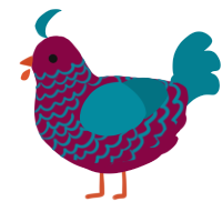 A maroon and sea chicken with a lace pattern