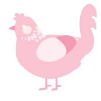 A rose chicken with a neck-speckle pattern