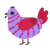 Marzipan, a lilac and crimson chicken with a bar pattern