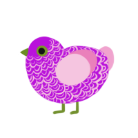 Valentines, a amethyst and pink chicken with a double-lace pattern