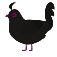 A sable and black chicken