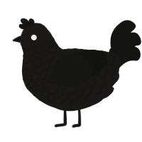 A sable and black chicken with a lace pattern