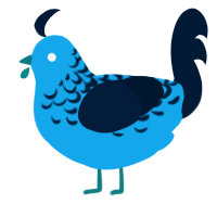 A sky and tumblr chicken with a half-lace pattern